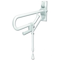 Fold Up Support Rail - Adjustable Leg (32mm) White