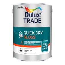 DULUX TRADE QUICK DRY GLOSS 5L PURE BRILLIANT WHITE