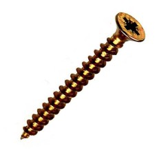 3.0x25 Yellow Passivated CSK Pozi Wood Screws 200 Qty