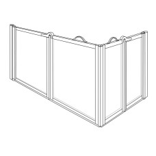 CORNER ENTRY BIFOLD PRO DOORS 1135 X 770MM LH, OPTION E, FOR WET FLOOR