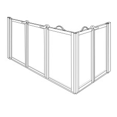 CORNER ENTRY TRIFOLD/BIFOLD DOORS 1300 X 800MM LH, OPTION G, WET FLOOR