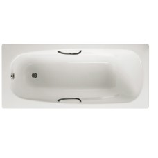 SPARTAN STEEL BATH 1700X700MM WITH ANTISLIP, 2 TH, C/W BAR LEGS, GRIPS