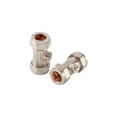 PlumbRight Straight Isolating Valve 15mm Chrome